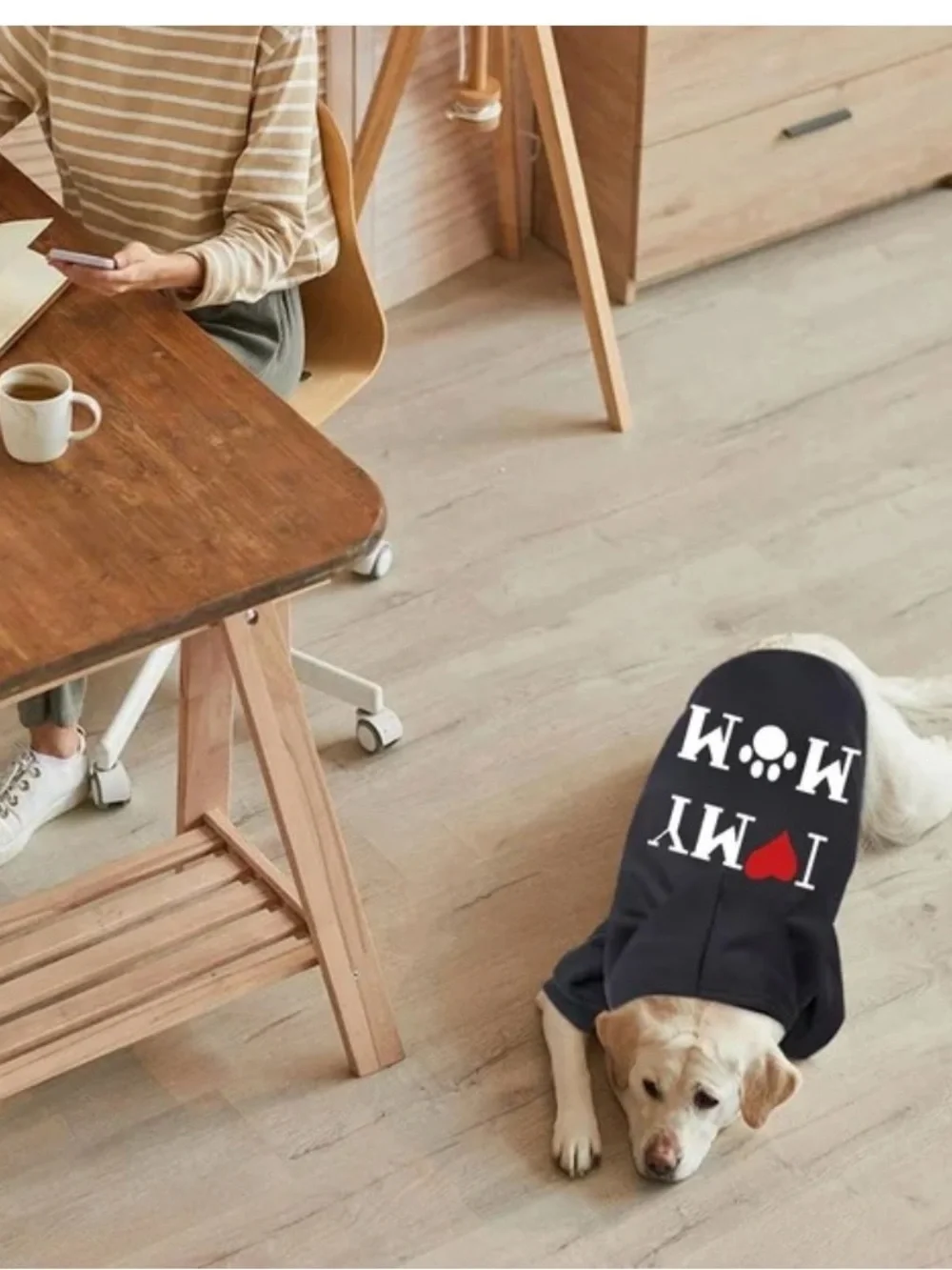 I ♥ MY MOM Black Fleece Dog Sweatshirt NWT